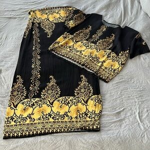 Vintage Two Piece Wrap Skirt & Top Set